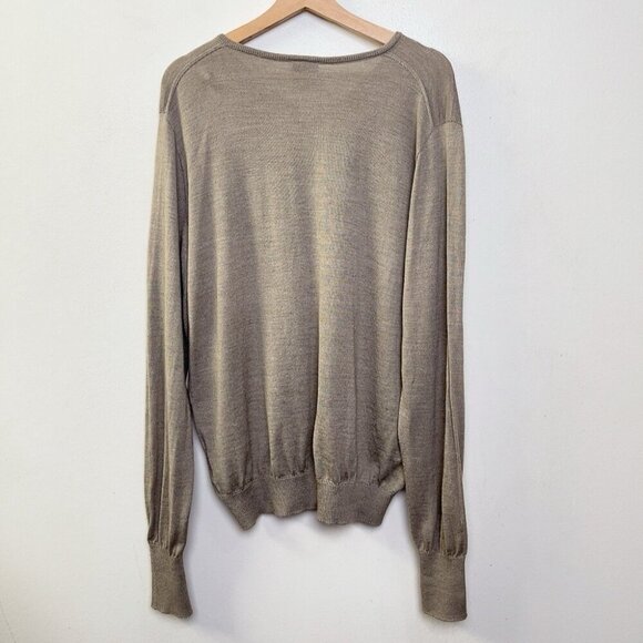 Nike Golf Mens Xlarge Vneck Wool Fine Knit Sweater In Tan Color - Picture 12 of 12